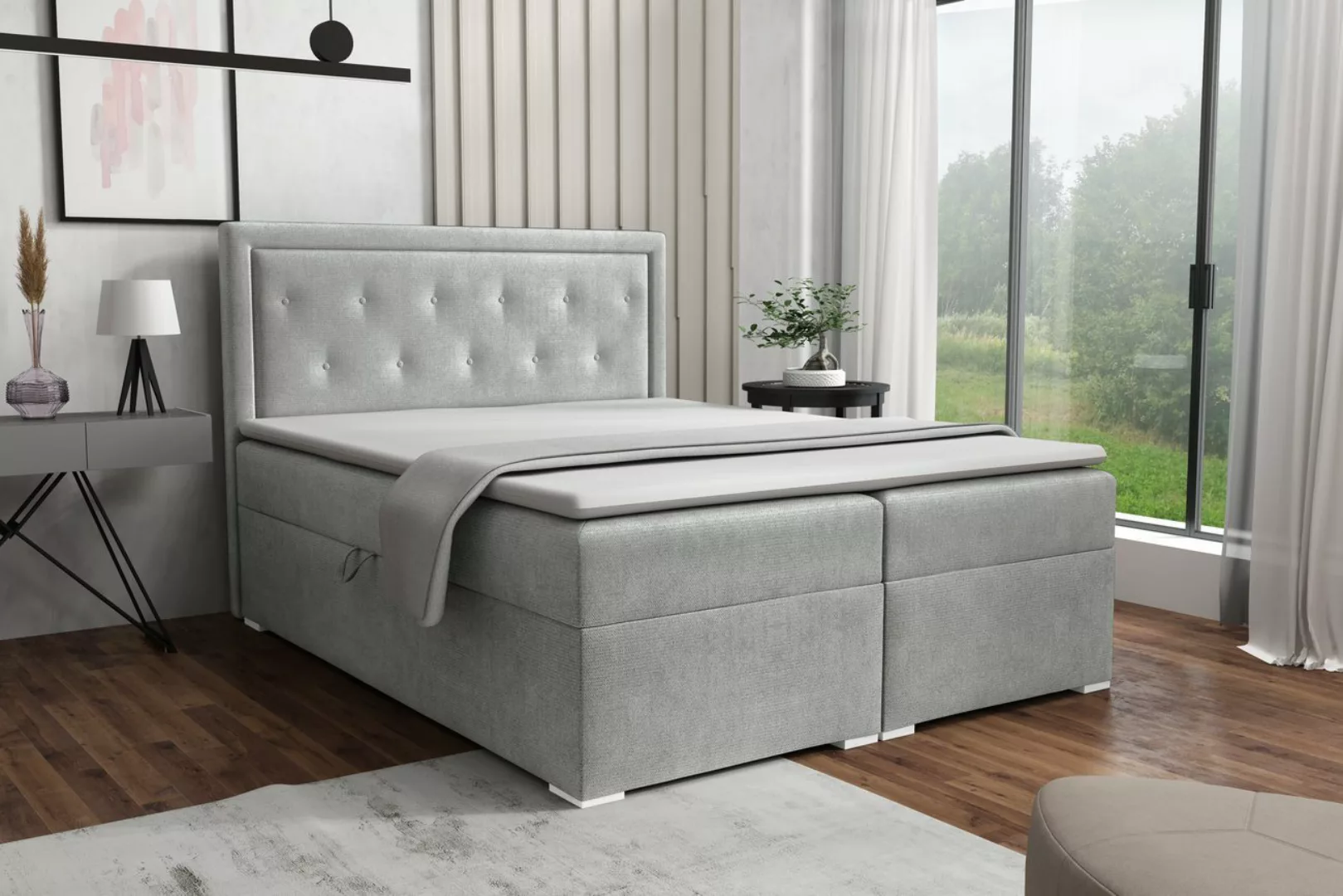 Deine Möbel 24 Boxspringbett PABLO Boxspring Komplettbett Polsterbett Bonel günstig online kaufen