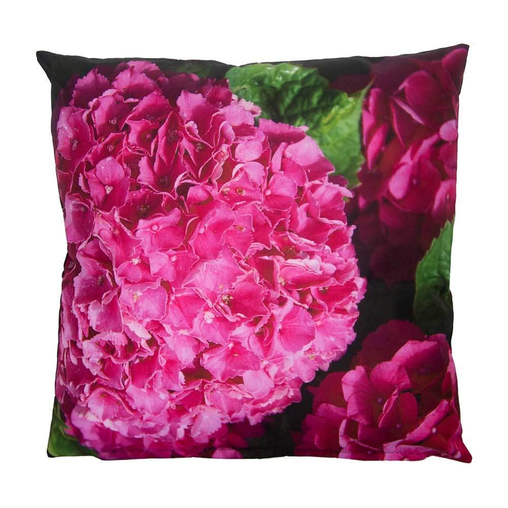 Outdoor Kissen Hortensie Pink Gartenkissen Blume Wasserabweisend 40 x 40 cm günstig online kaufen