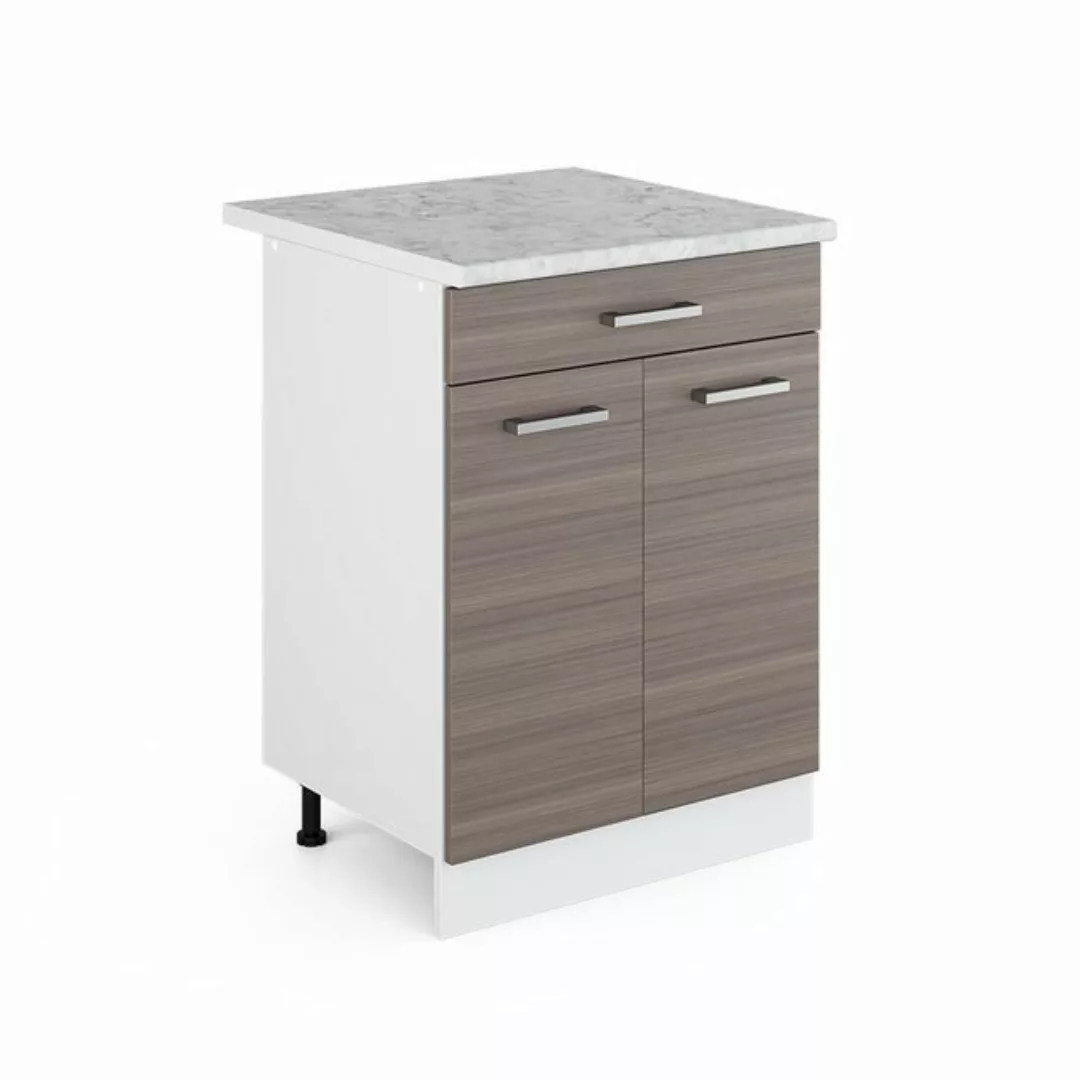 Vicco Unterschrank Schubunterschrank+ Arbeitsplatte 60 cm R-LINE Edelgrau günstig online kaufen