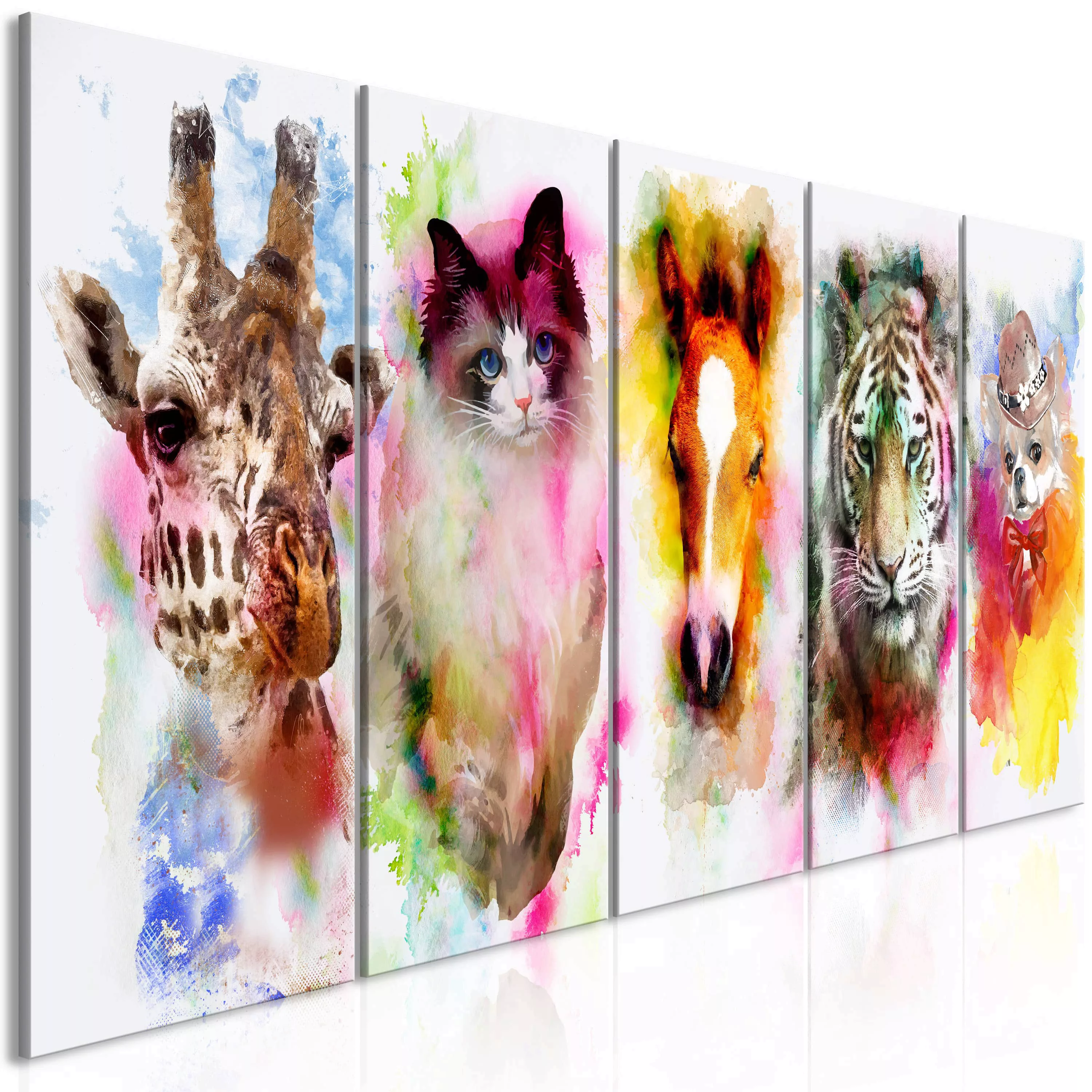 Wandbild - Watercolour Animals (5 Parts) Narrow günstig online kaufen