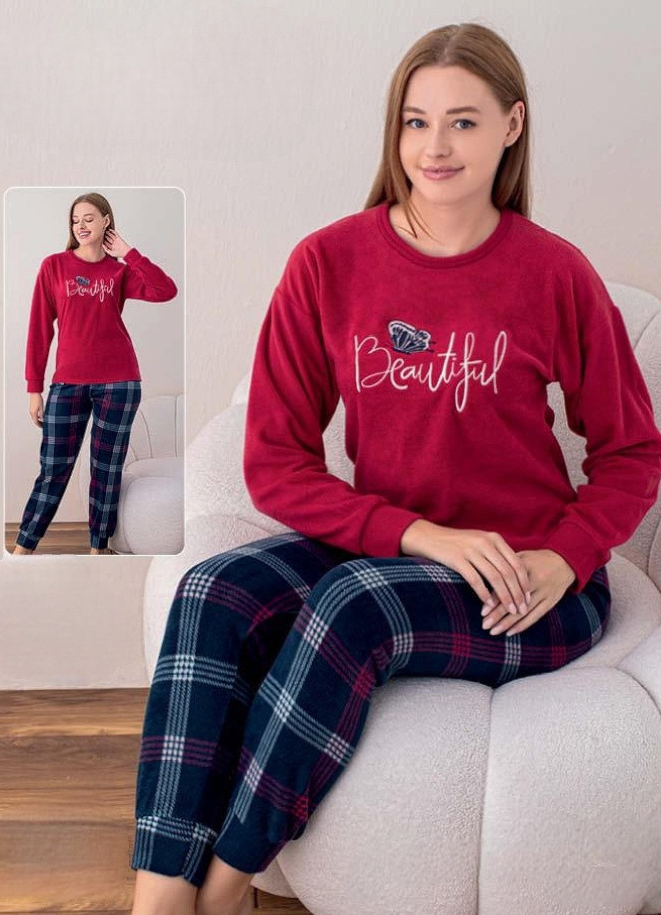 fashionshowcase Schlafanzug Damen Hausanzug aus Samt günstig online kaufen
