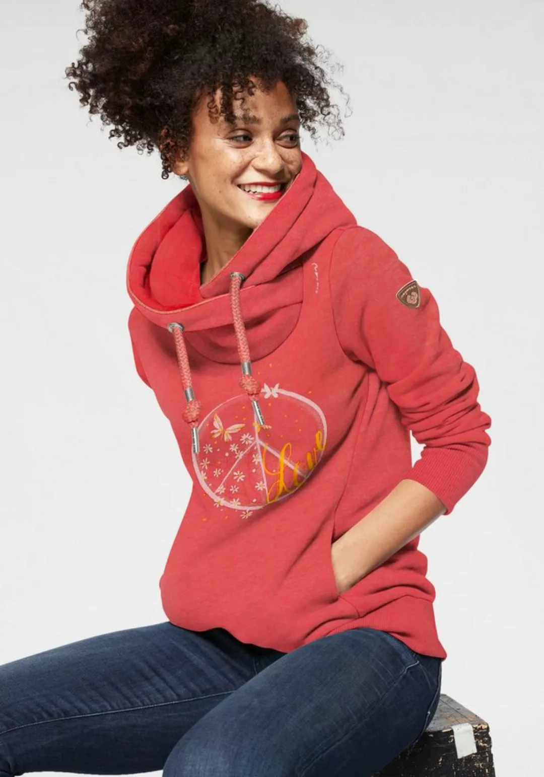 Ragwear Sweater GRIPY BUTTON PEACE O mit Statement-Print günstig online kaufen