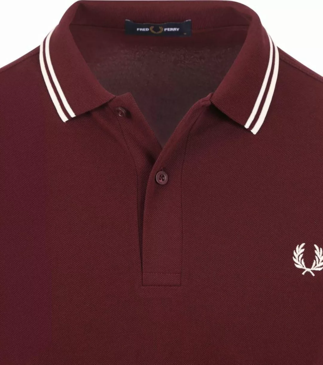 Fred Perry Langarm-Poloshirt Bordeaux 597 - Größe XL günstig online kaufen