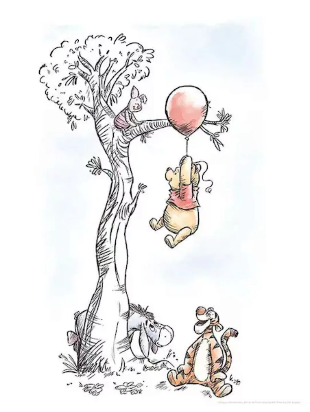 Komar Poster "Winnie Pooh Hang on", Disney, (1 St.), Kinderzimmer, Schlafzi günstig online kaufen