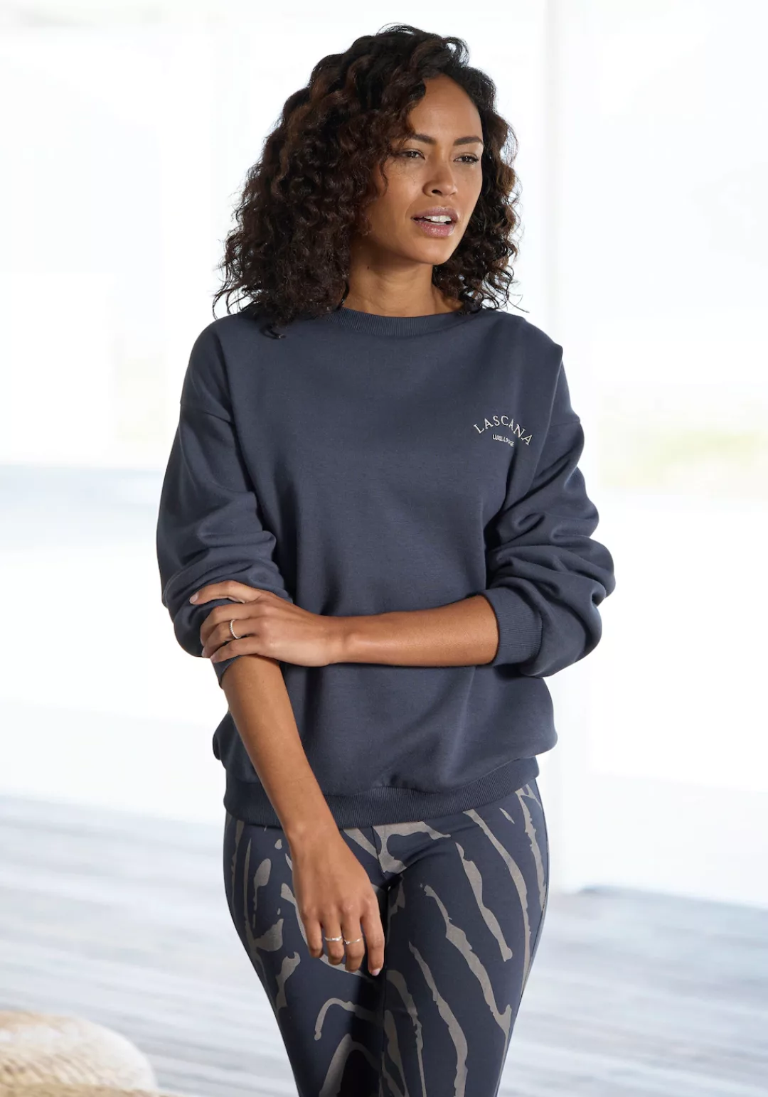 LASCANA Sweatshirt "-Pullover", mit weiten Ärmeln, Loungewear, Loungeanzug günstig online kaufen