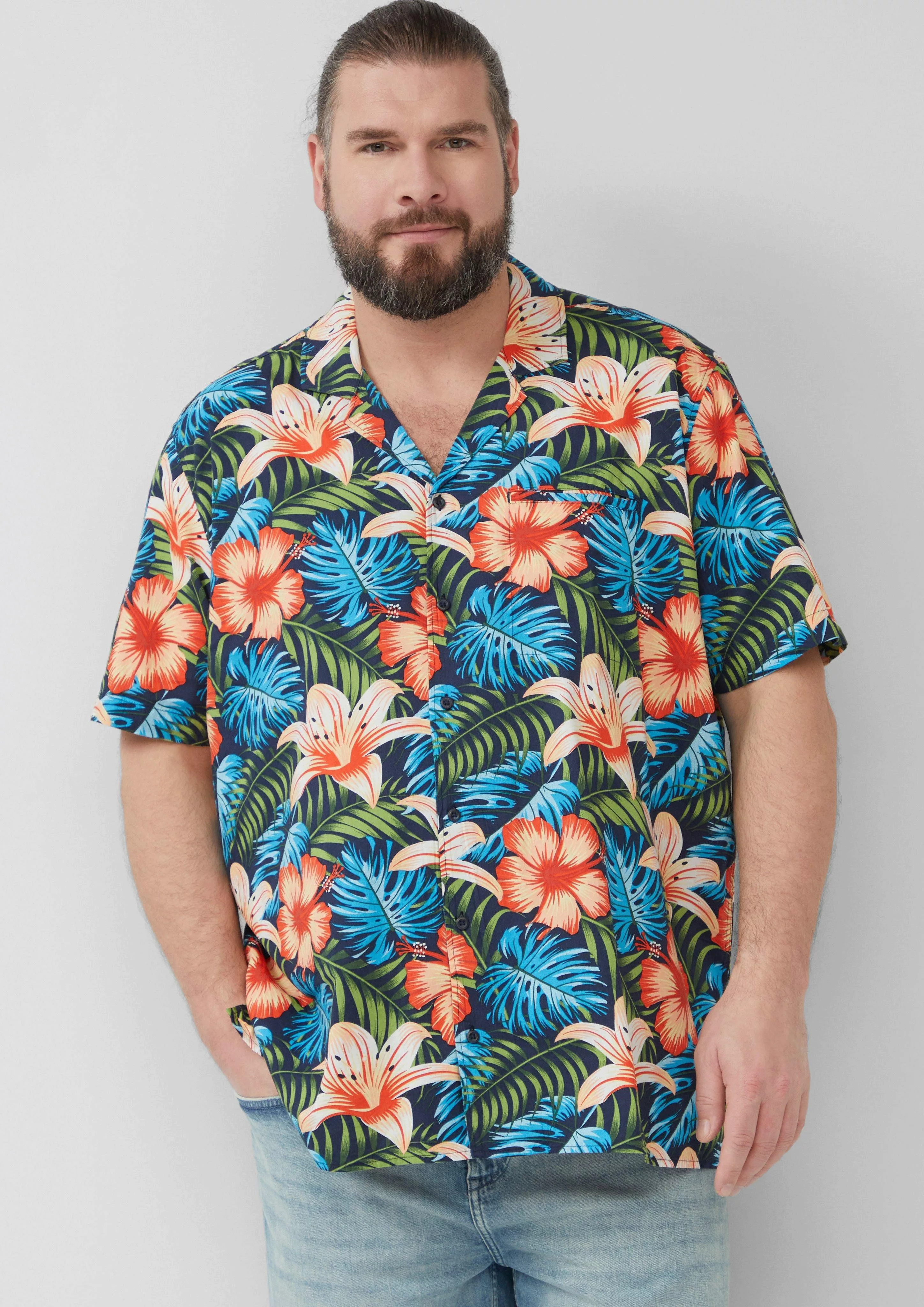 s.Oliver Kurzarmhemd Resort Fit: Kurzarmhemd aus günstig online kaufen