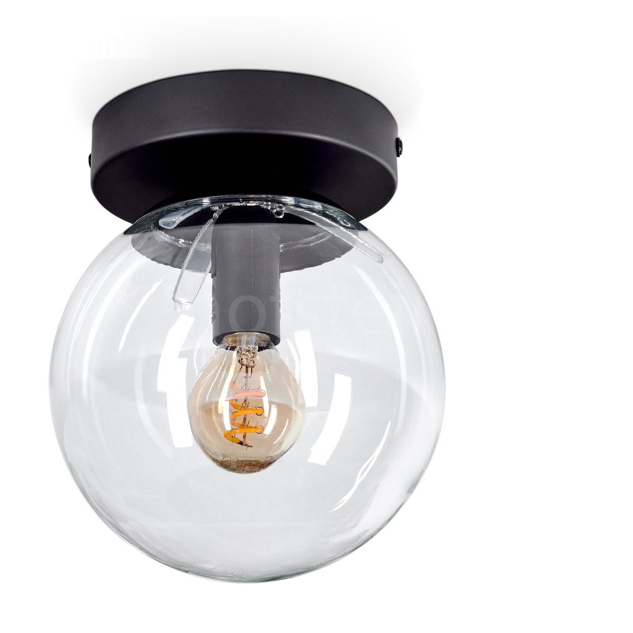 hofstein Deckenleuchte Deckenlampe aus Metall/Glas in günstig online kaufen