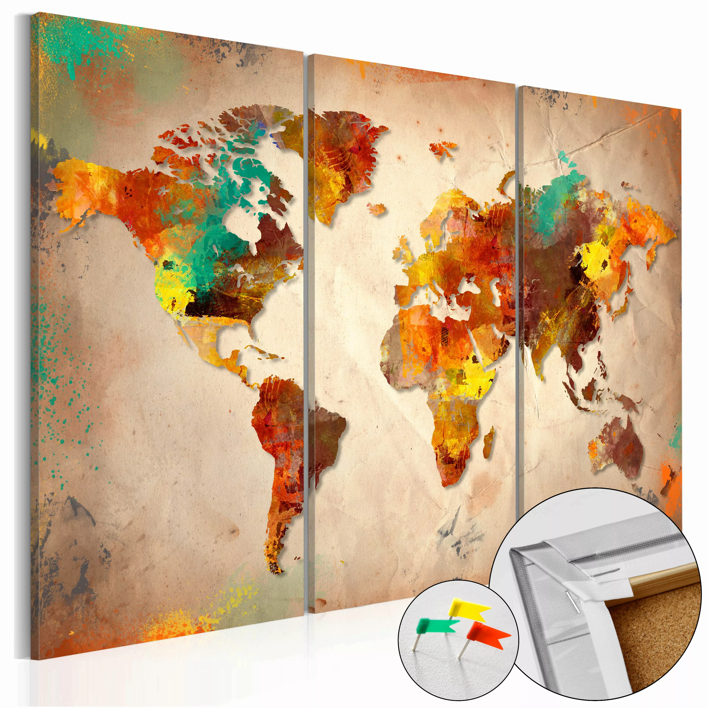 Korkbild - Painted World [cork Map] günstig online kaufen