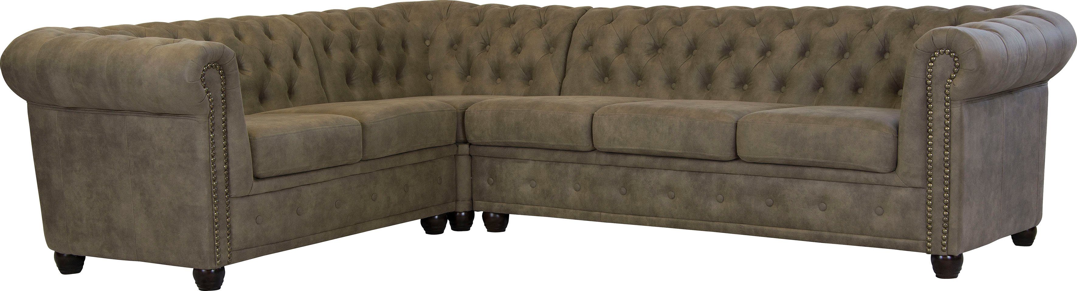 Home affaire Chesterfield-Sofa "Rysum L-Form", Chesterfield-Optik, langer S günstig online kaufen
