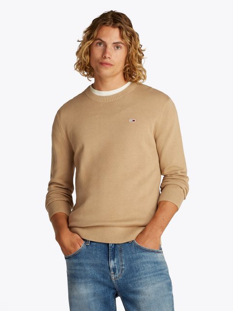 Tommy Jeans Rundhalspullover TJM SLIM ESSENTIAL LIGHT SWEATER mit Flag-Patc günstig online kaufen