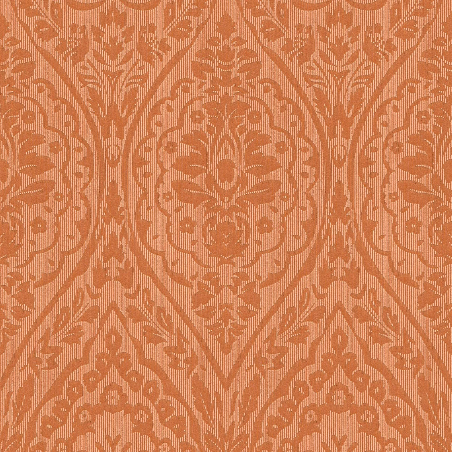 Bricoflor Ornament Tapete in Terracotta Florale Vliestapete mit Barock Must günstig online kaufen