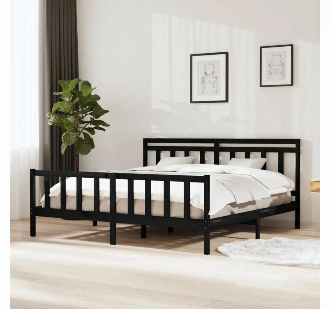 furnicato Bett Massivholzbett Schwarz 200x200 cm günstig online kaufen