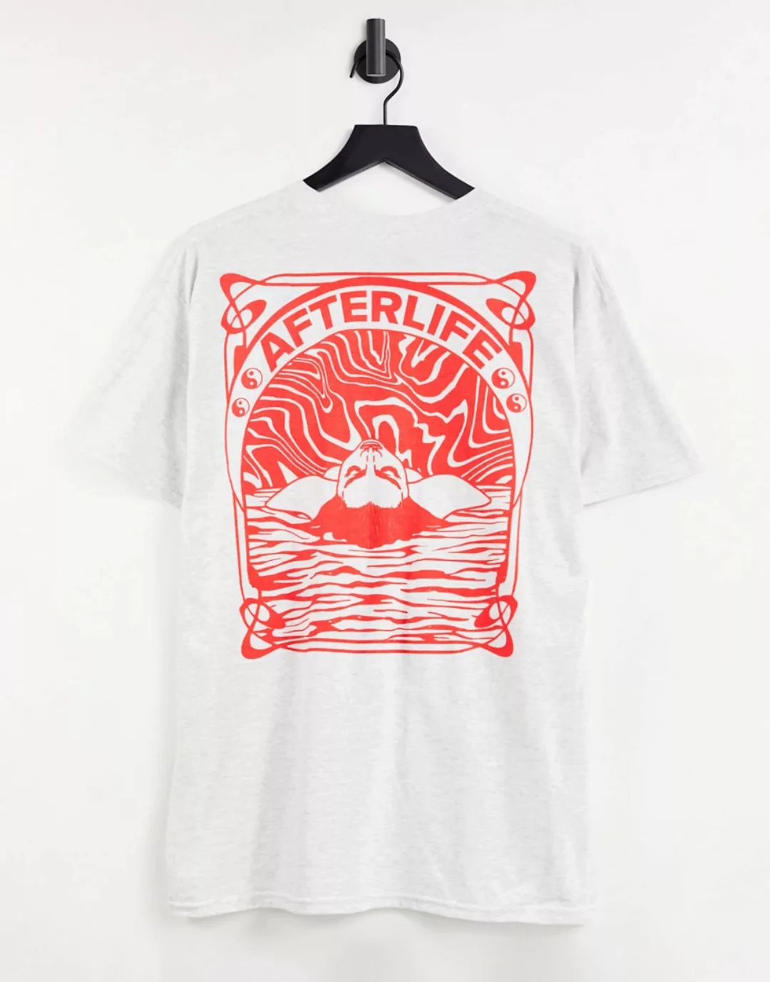 HNR LDN – Oversize-T-Shirt mit Afterlife-Print-Grau günstig online kaufen