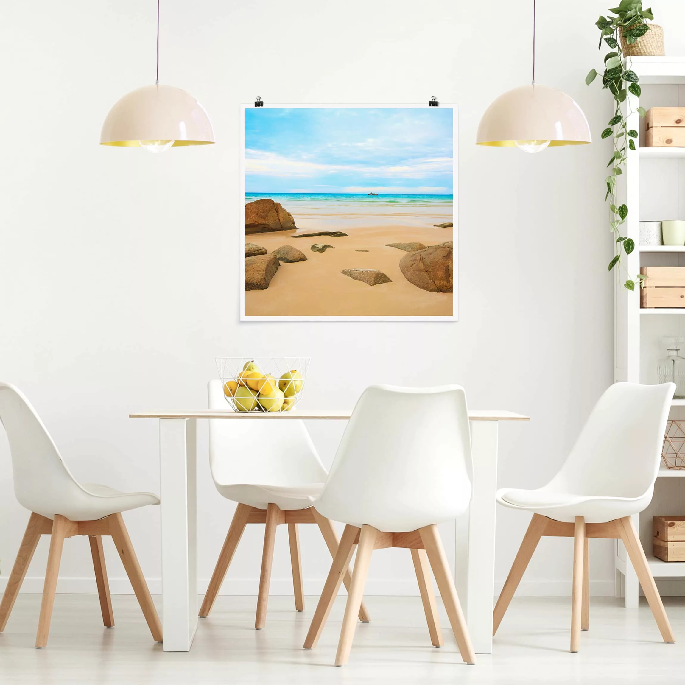 Poster Strand - Quadrat Rocky Beach günstig online kaufen