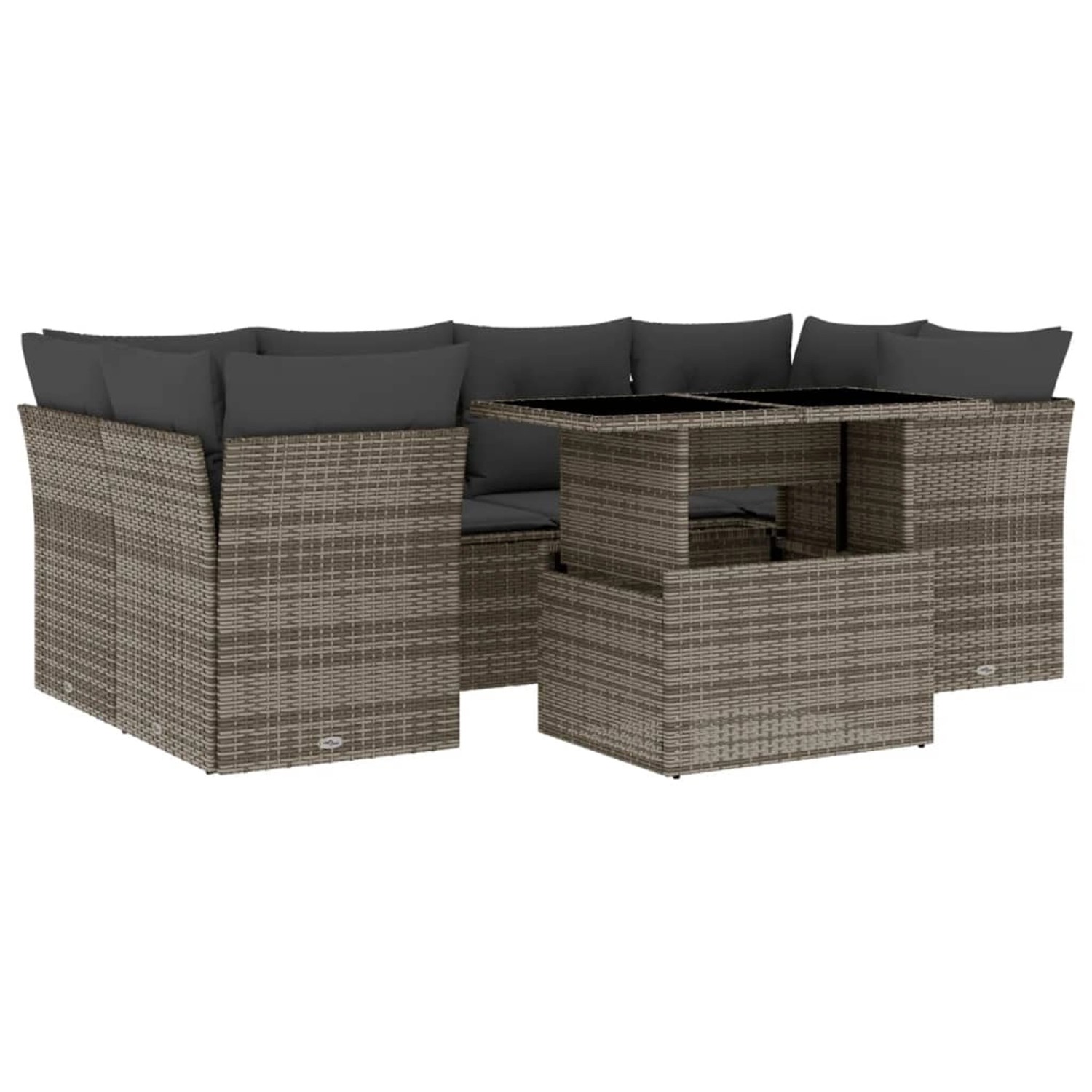 vidaXL 7-tlg Garten-Sofagarnitur mit Kissen Grau Poly Rattan Modell 169 günstig online kaufen