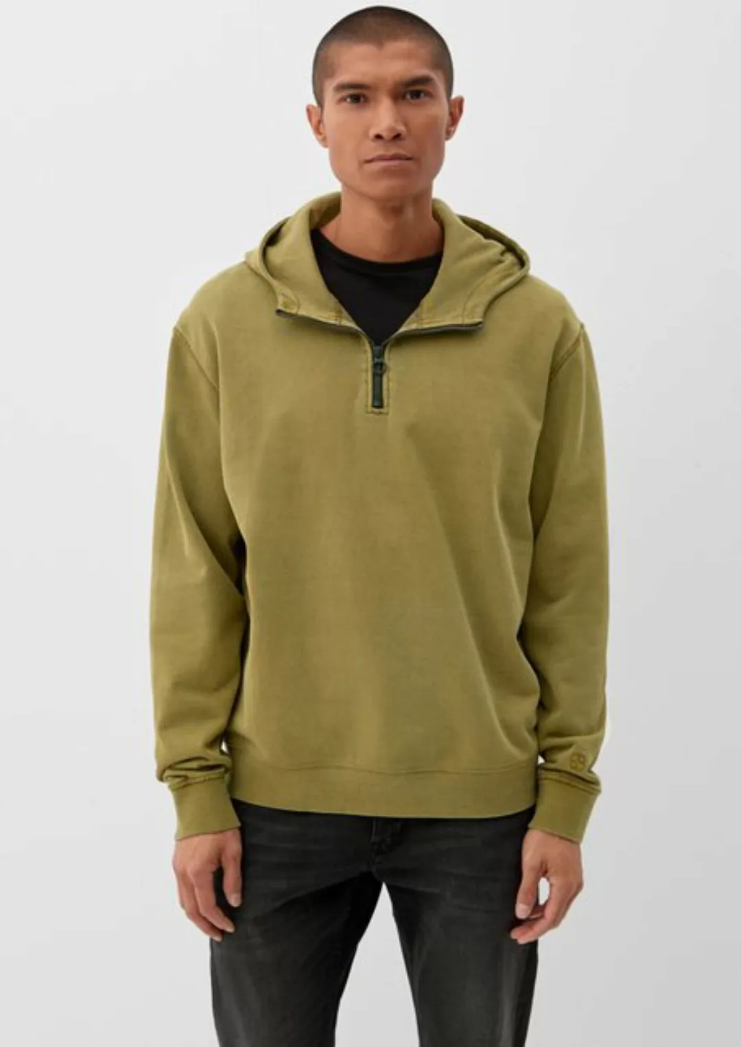 s.Oliver Sweatshirt Kapuzensweater mit Zipper Waschung günstig online kaufen