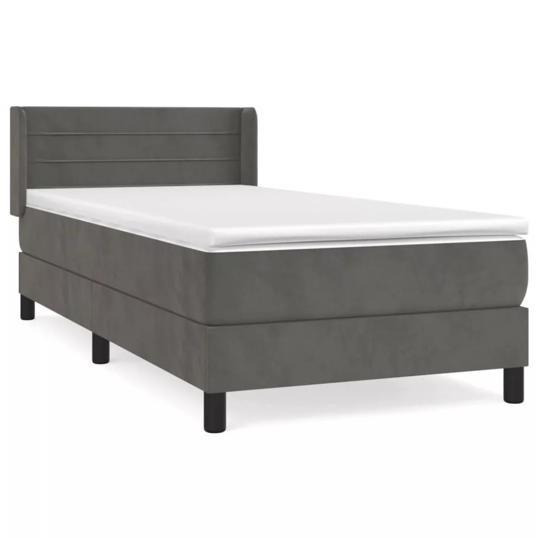 Vidaxl Boxspringbett Mit Matratze Dunkelgrau 90x200 Cm Samt günstig online kaufen