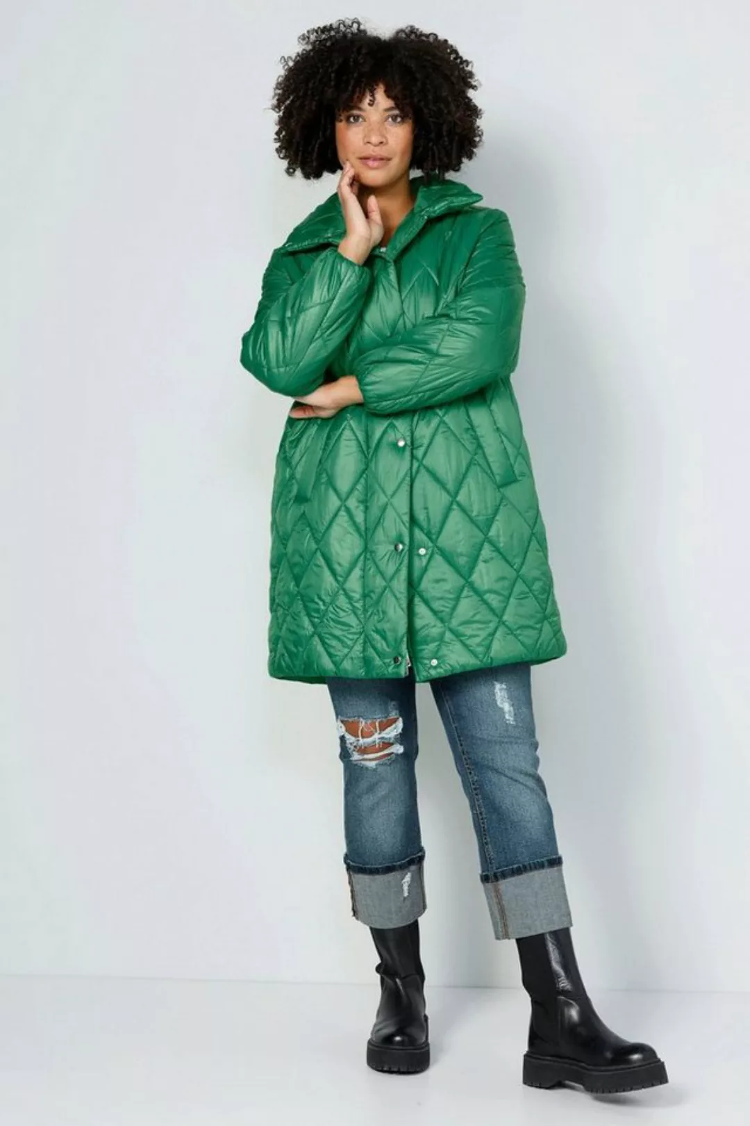 Angel of Style Steppjacke Steppjacke oversized Rhombenstepp 2-Wege-Zipper günstig online kaufen