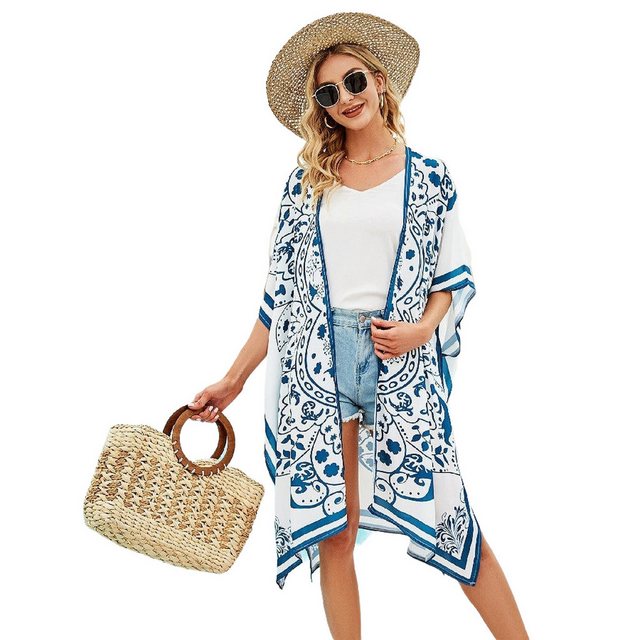 AUKUU Strandkleid Urlaubsdruck sexy Cardigan-Strand-Abdeckung 95*100cm günstig online kaufen