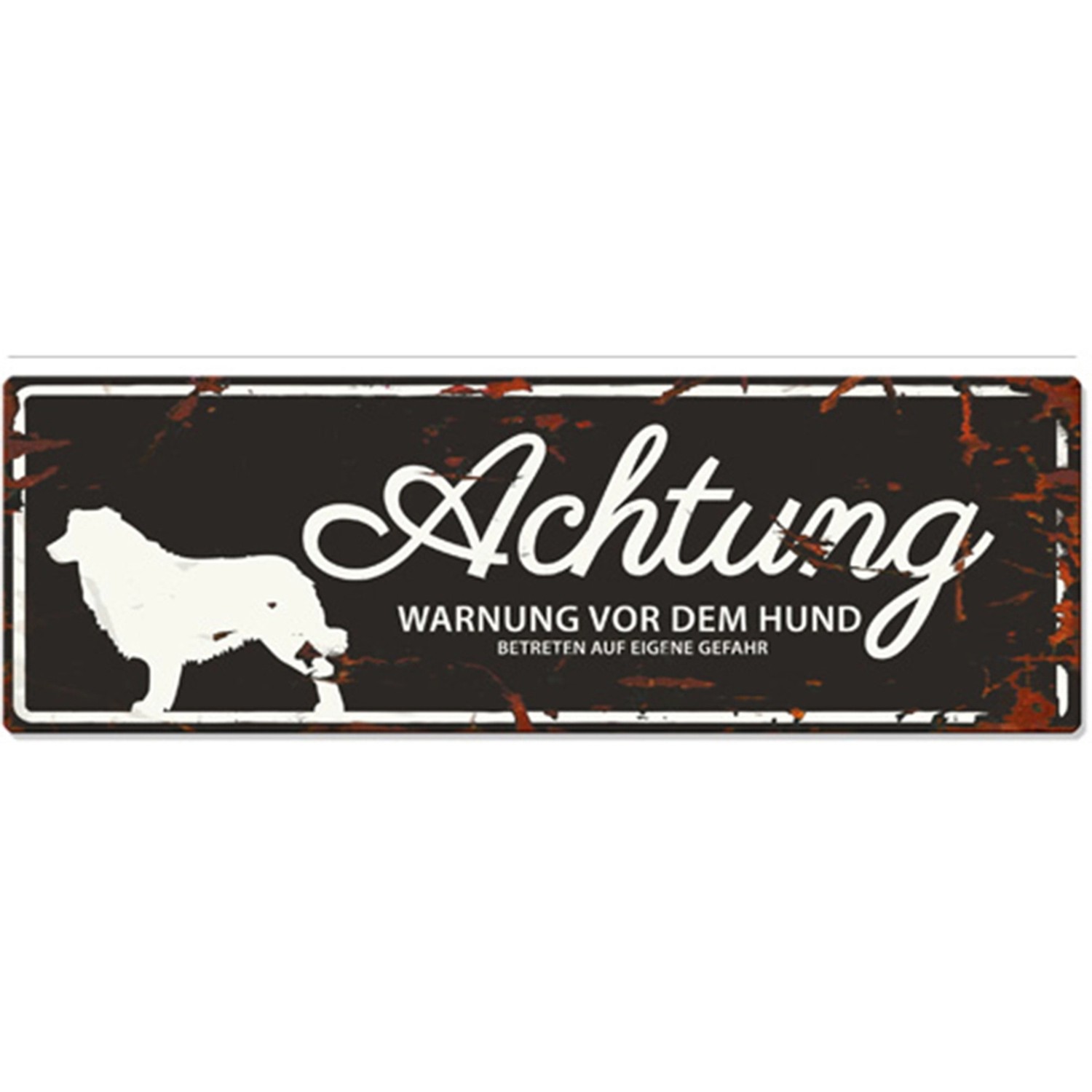 Warnschild Collie Schwarz 40 cm x 13,5 cm günstig online kaufen