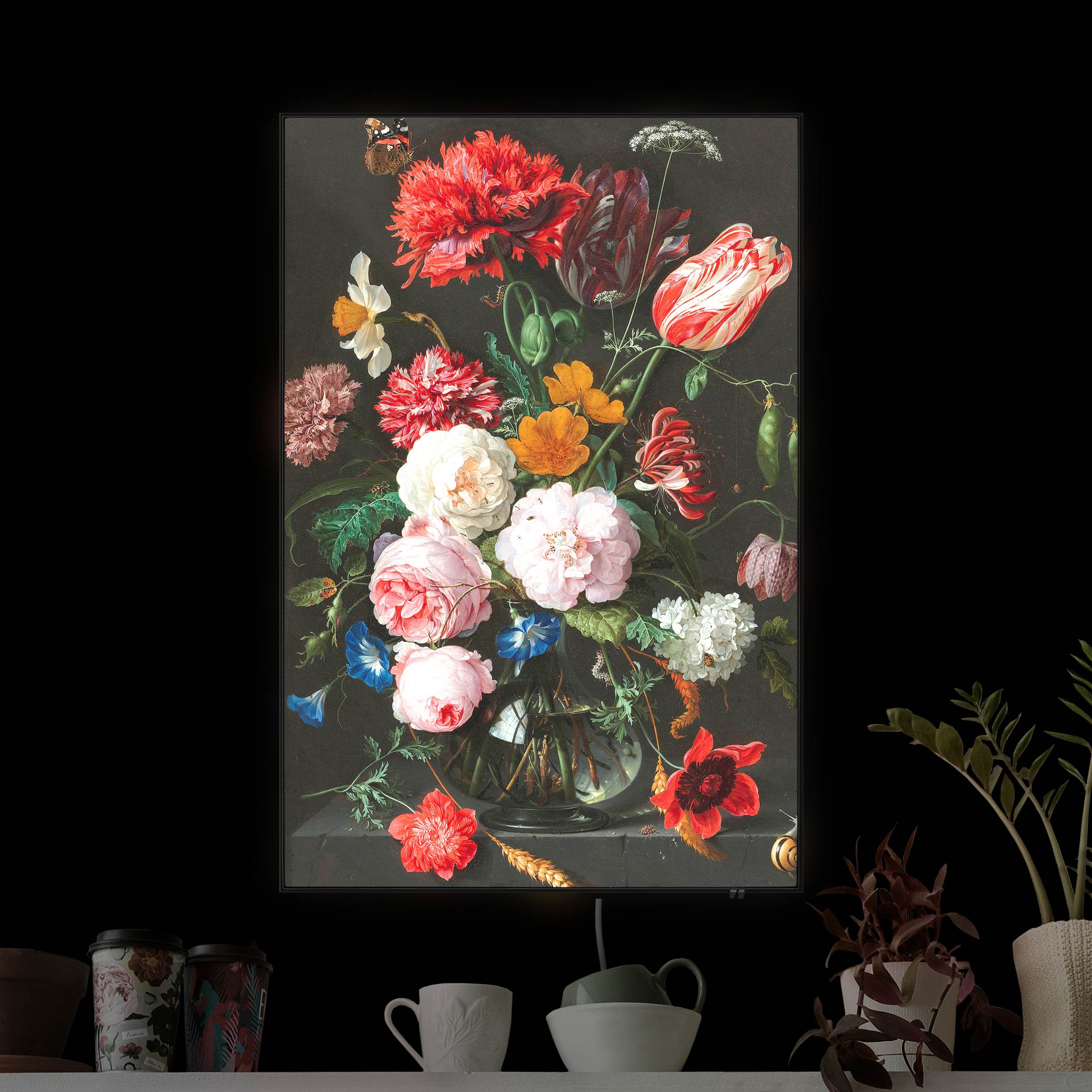 LED-Wechselbild Jan Davidsz de Heem - Stillleben mit Blumen in einer Glasva günstig online kaufen