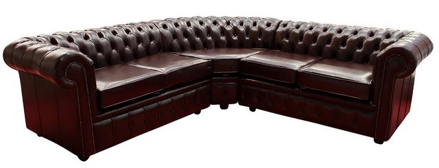 Xlmoebel Ecksofa Qualitatives Chesterfield Ledersofa mit Stoffbezug und Eck günstig online kaufen