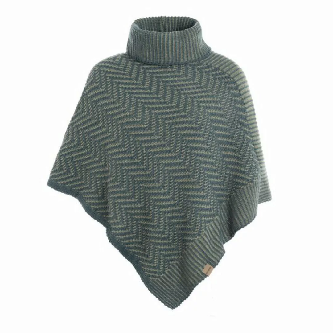 Knit Factory Poncho Amber Gestrickter Poncho Laurel/Urban Green (1-St) Stri günstig online kaufen