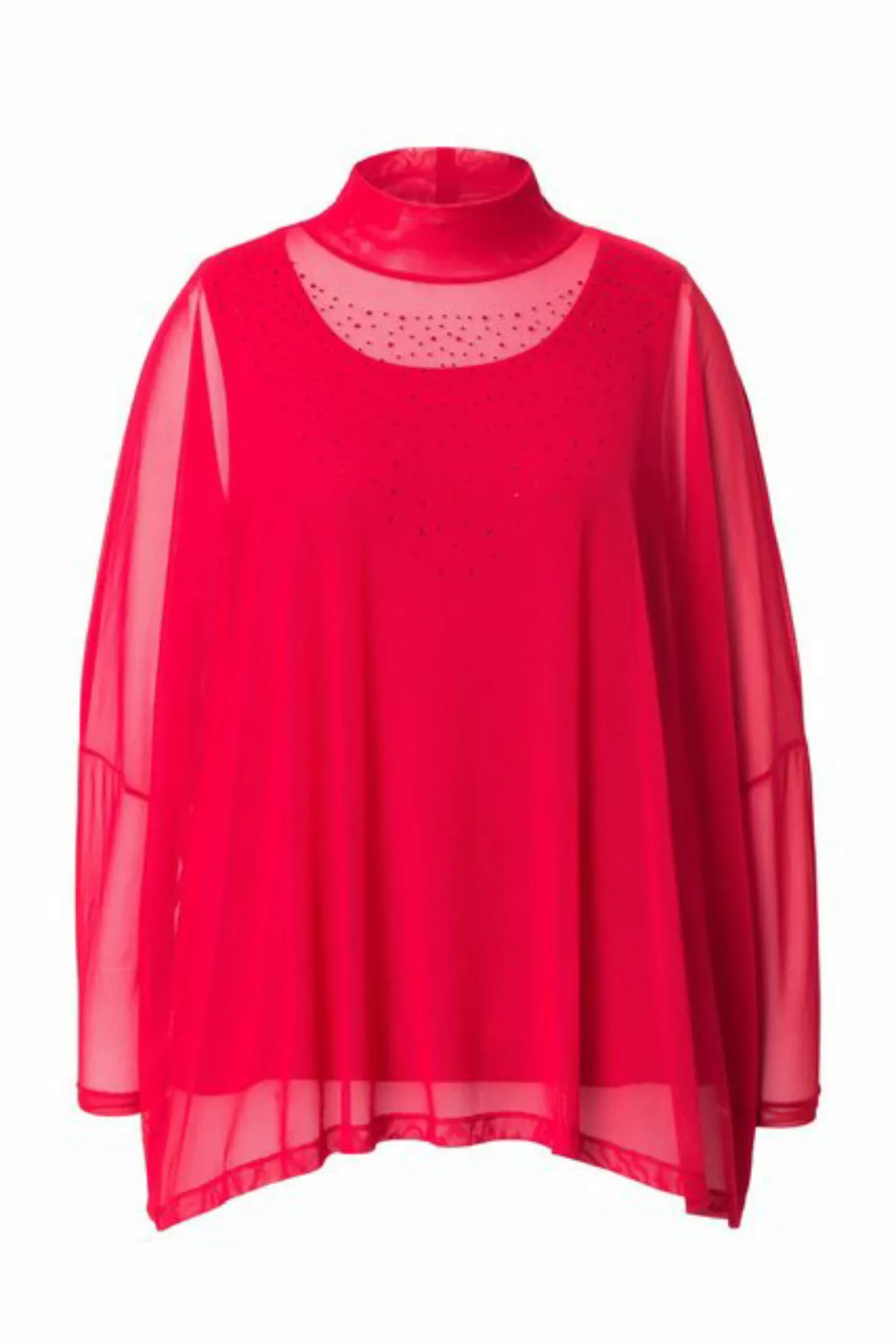 MIAMODA Druckbluse Bluse oversized Mesh Glitzersteinchen Top günstig online kaufen