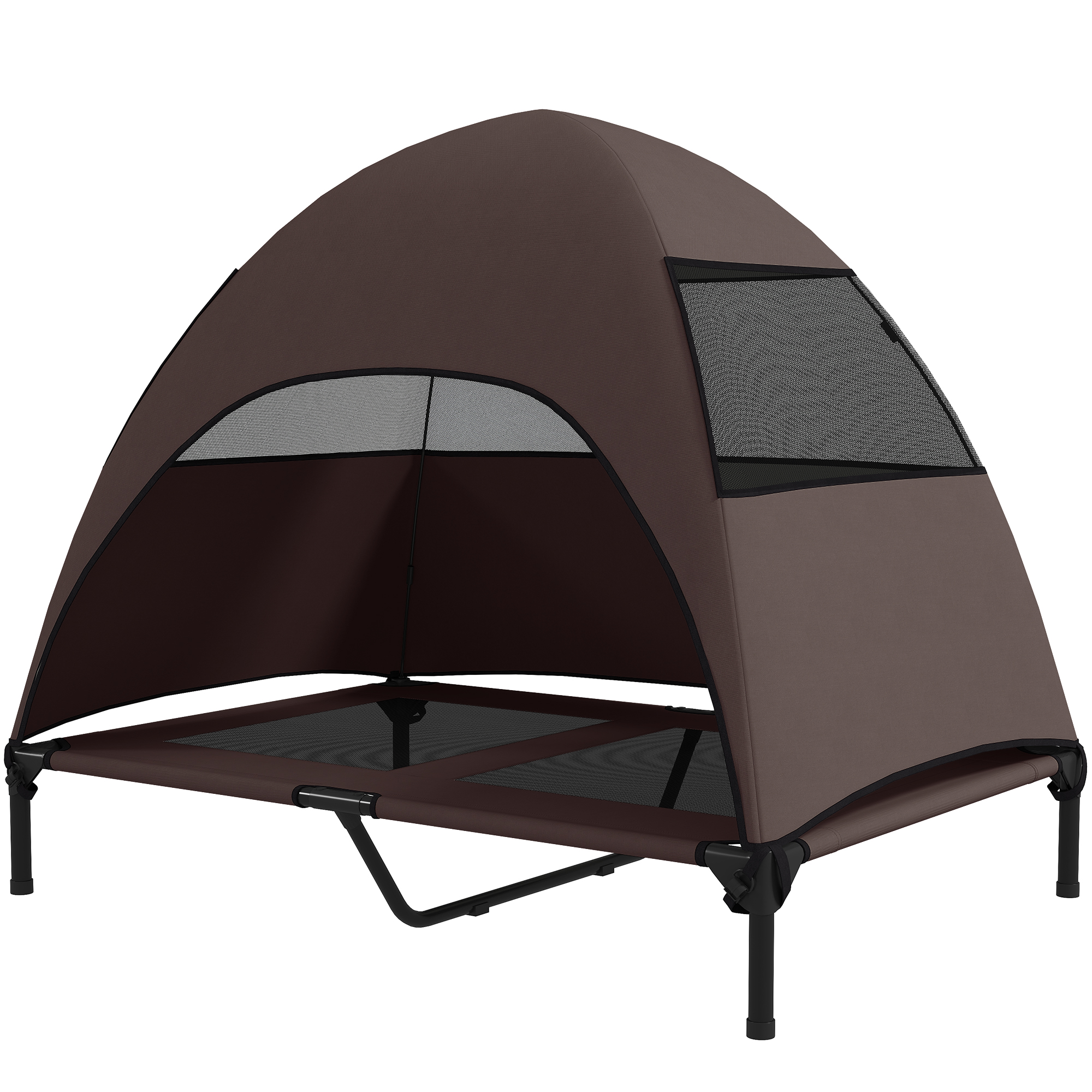 PawHut Hundeliege Outdoor mit Dach, Erhöhtes Hundebett für Große Hunde, Küh günstig online kaufen
