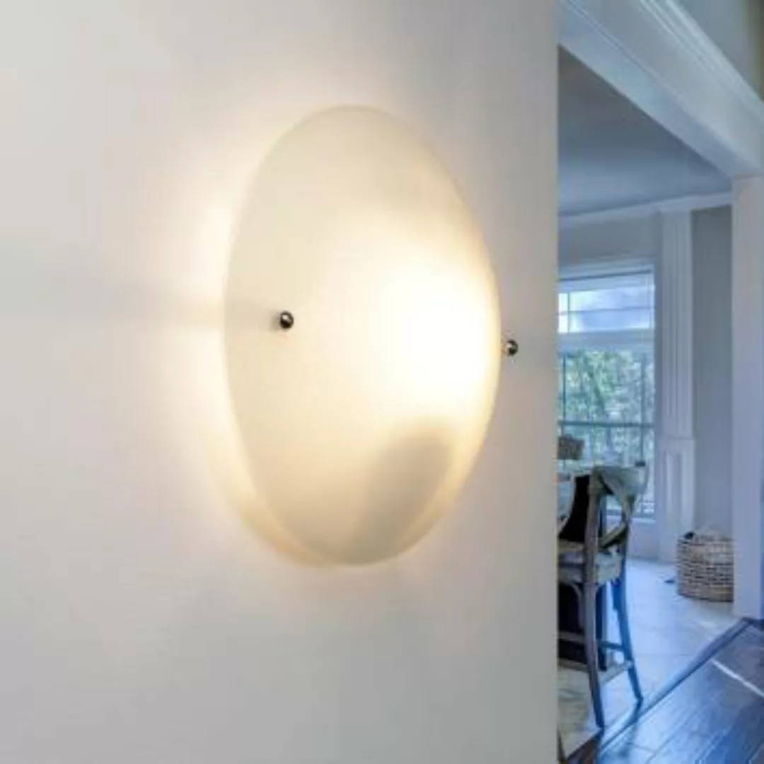 Runde Deckenlampe Glas rund Ø25cm flach Wohnzimmer günstig online kaufen
