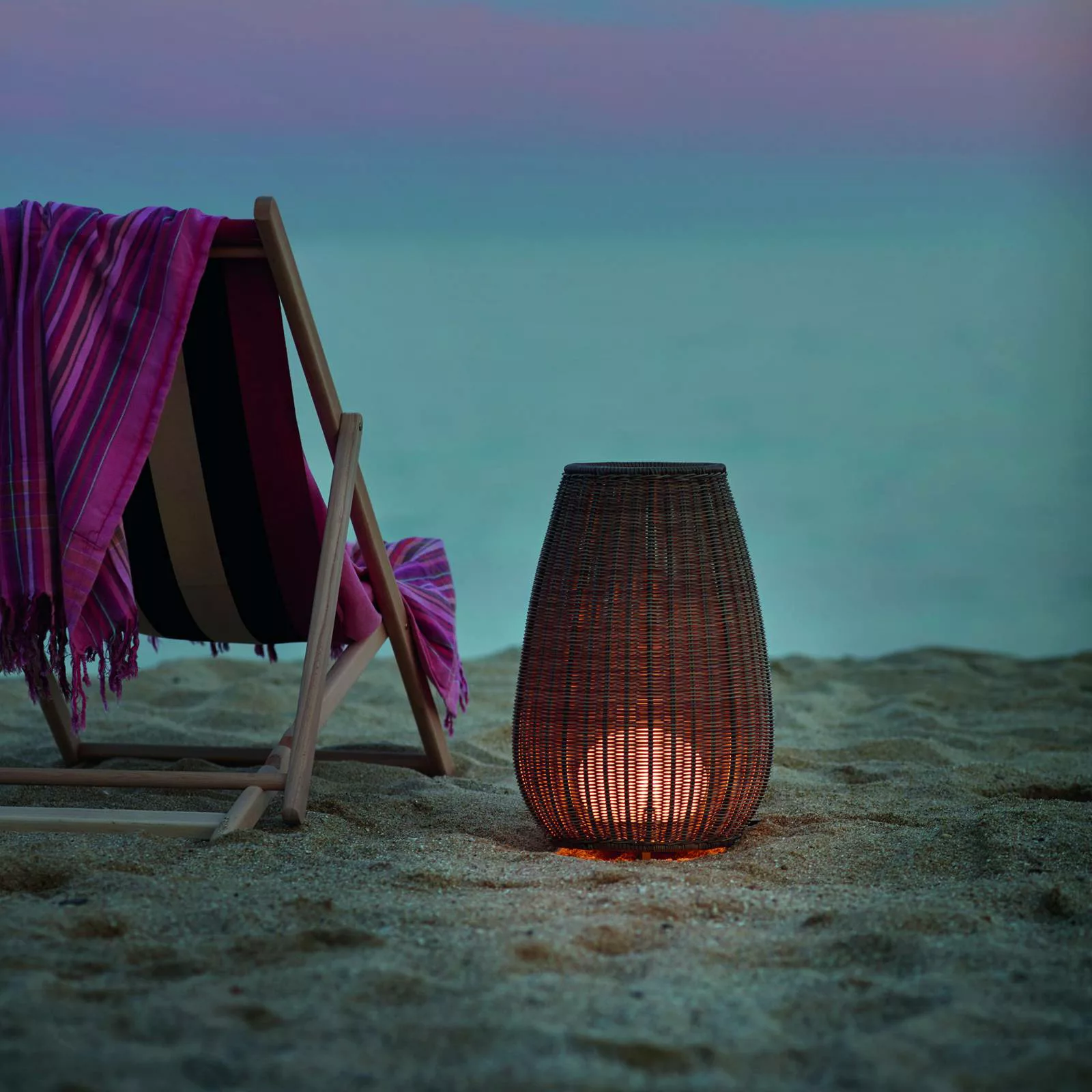 Bover LED-Terrassenleuchte Amphora, 77 cm, grafitbraun/braun günstig online kaufen