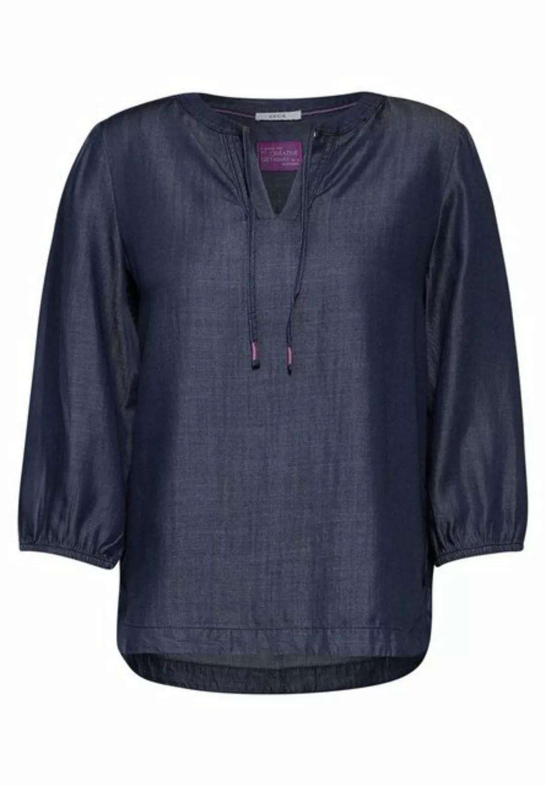 Cecil Klassische Bluse Cecil Lyocell Bluse in Dark Blue Wash (1-tlg) Nicht günstig online kaufen