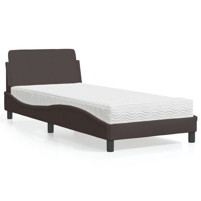 vidaXL Bett Bett mit Matratze Dunkelbraun 90x200 cm Stoff günstig online kaufen