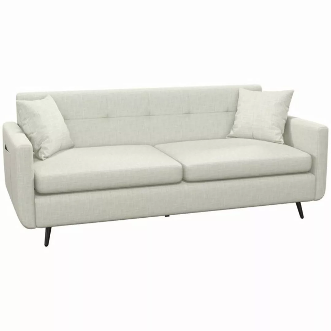 HOMCOM 2-Sitzer getuftetes Loveseat-Sofa mit Stahlbeinen und 2 Ablagefächer günstig online kaufen