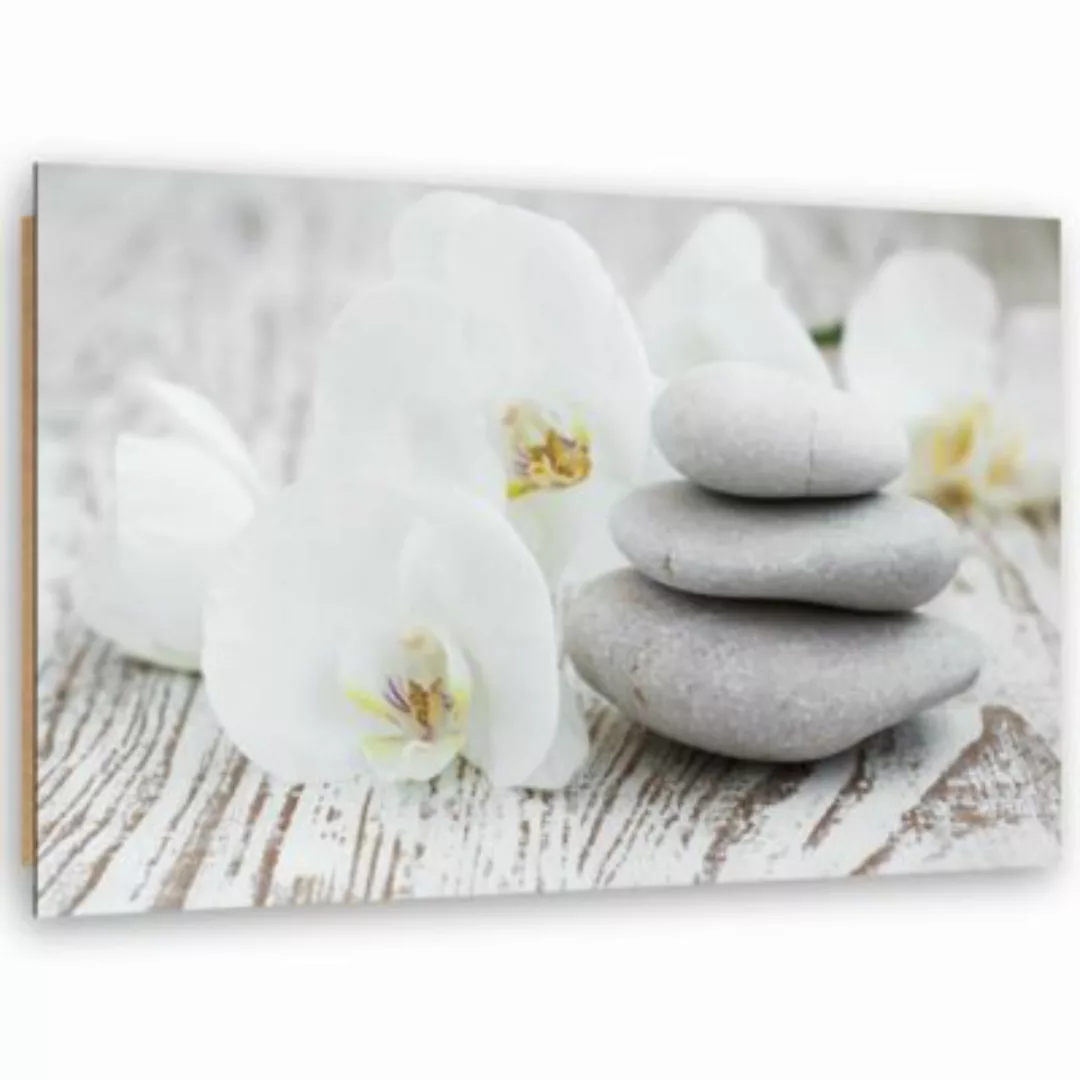 FEEBY® Kunst Zen Blumen und Steine Leinwandbilder bunt Gr. 60 x 40 günstig online kaufen