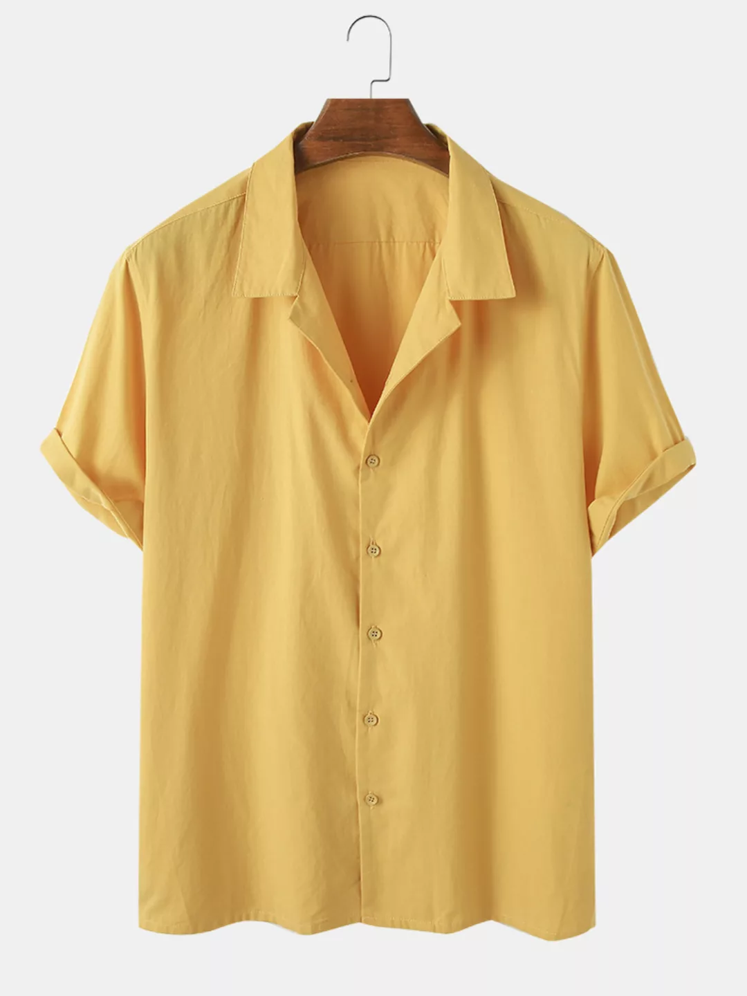 Herren 100% Baumwolle Solid Color Casual Shirt günstig online kaufen