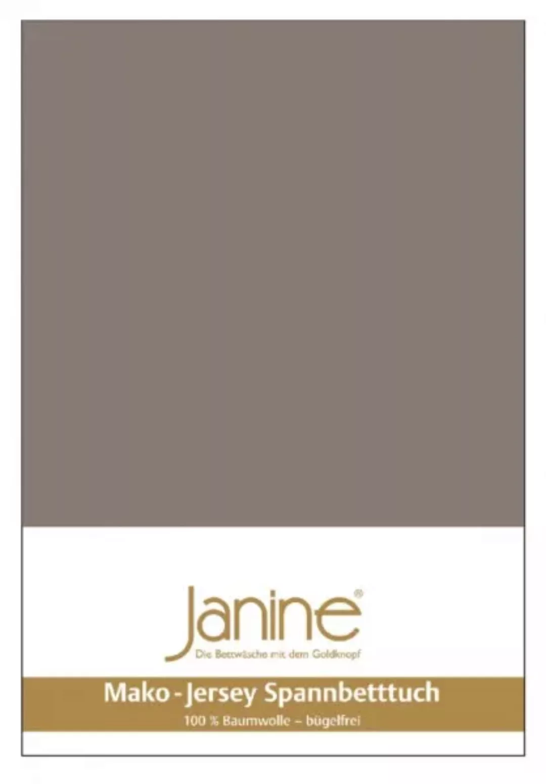 Janine Spannbetttuch Mako-Feinjersey 5007 taupe Größe:  150x200 cm günstig online kaufen