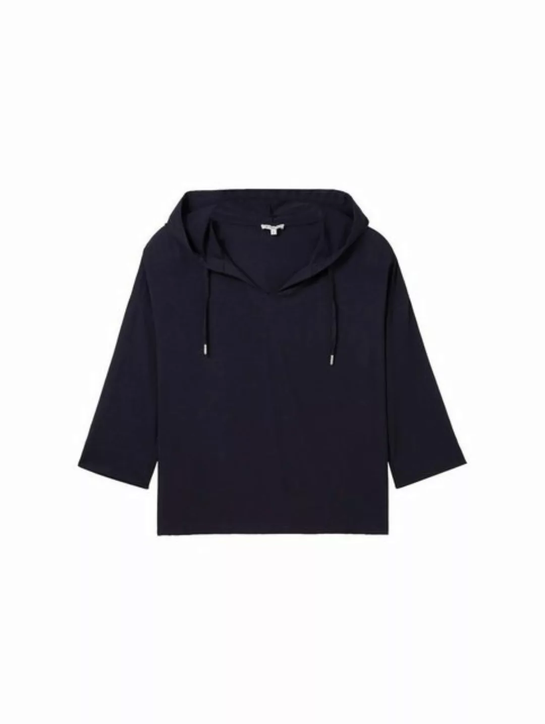 TOM TAILOR T-Shirt T-shirt fabric mix with hood, sky captain blue günstig online kaufen