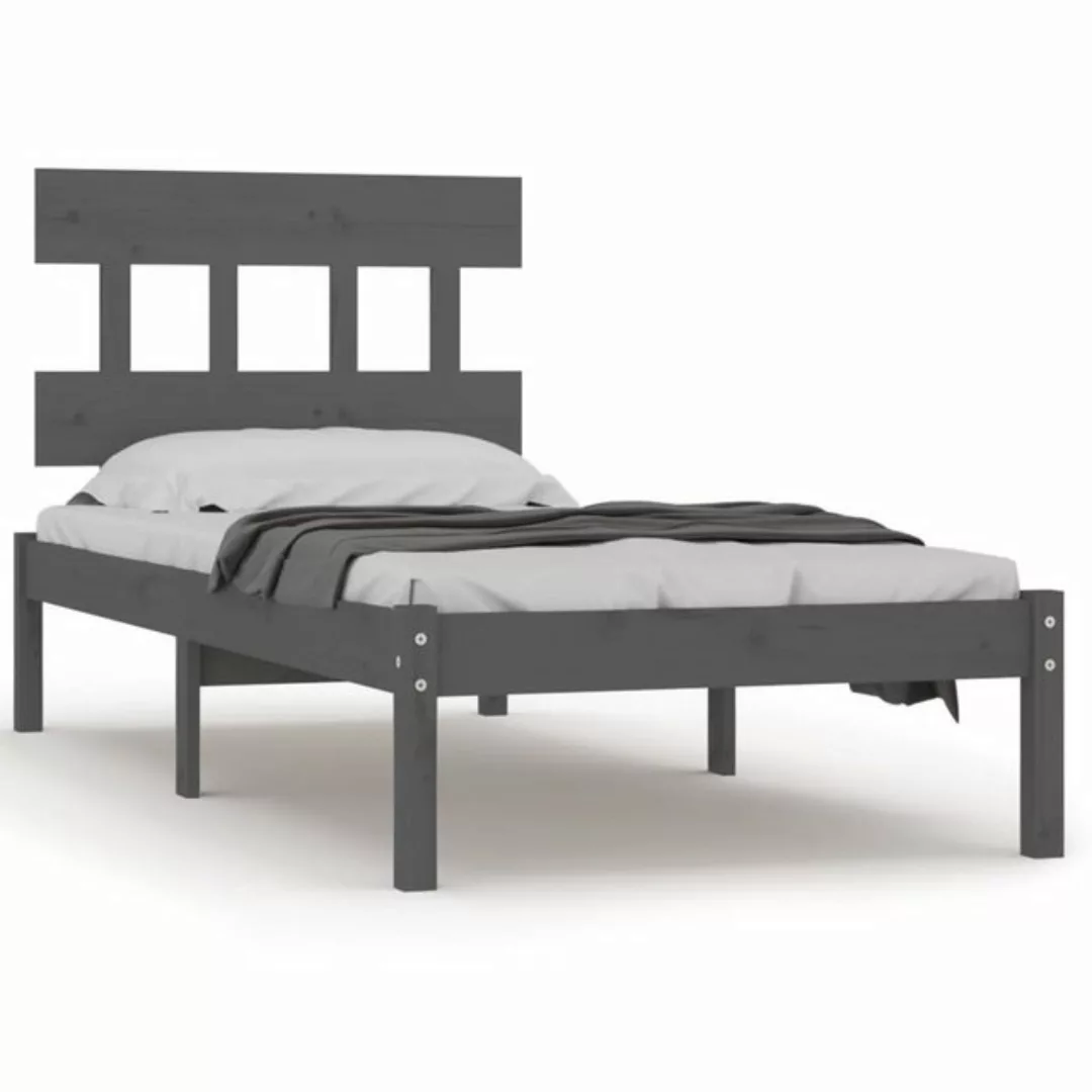 furnicato Bett Massivholzbett Grau 90x200 cm günstig online kaufen