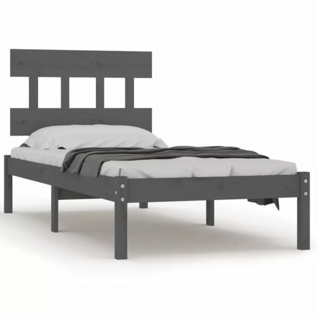 vidaXL Bett Massivholzbett Grau 90x200 cm günstig online kaufen