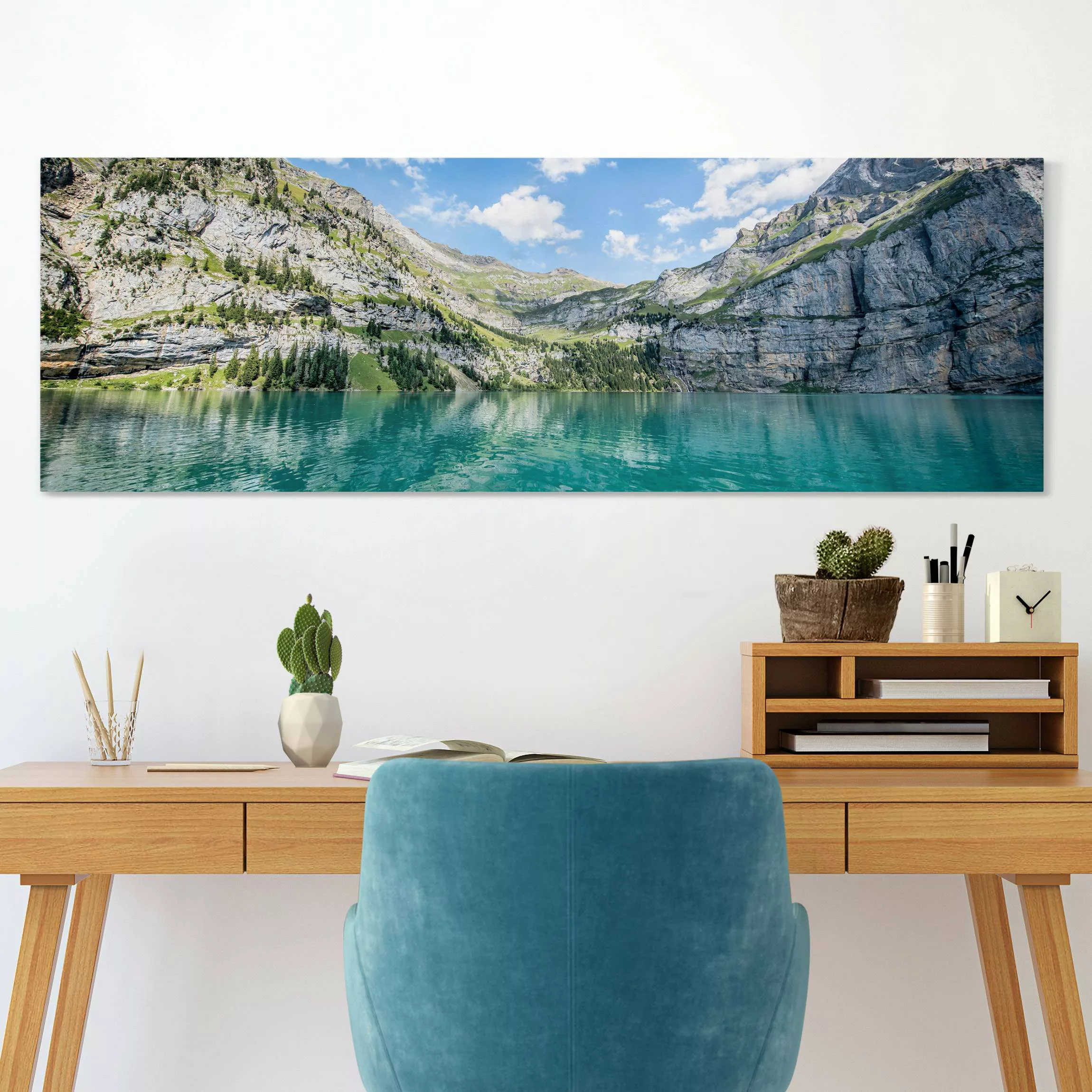 Leinwandbild Traumhafter Bergsee günstig online kaufen