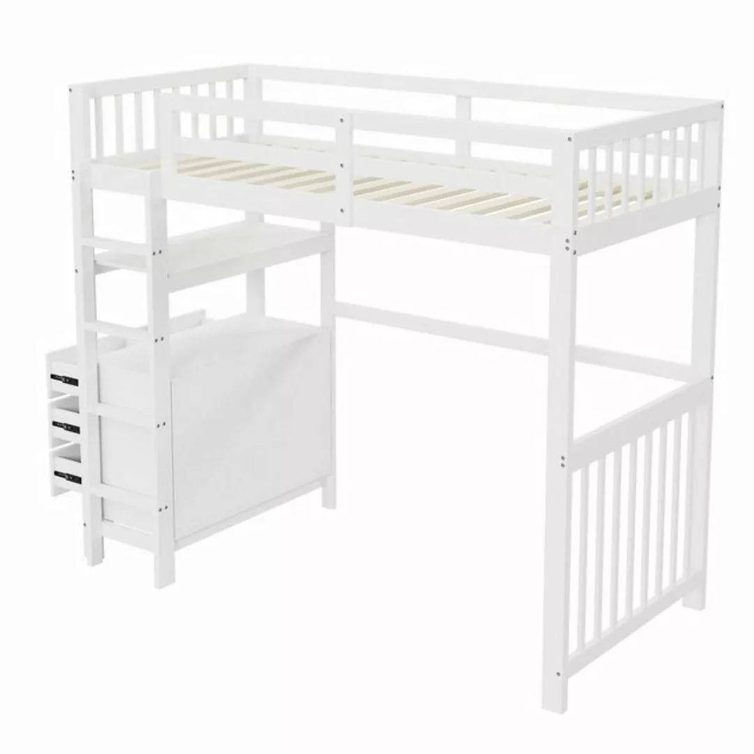 WISHDOR Kinderbett Hochbett Stauraumbett Einzelbett Holzbett Funktionsbett günstig online kaufen