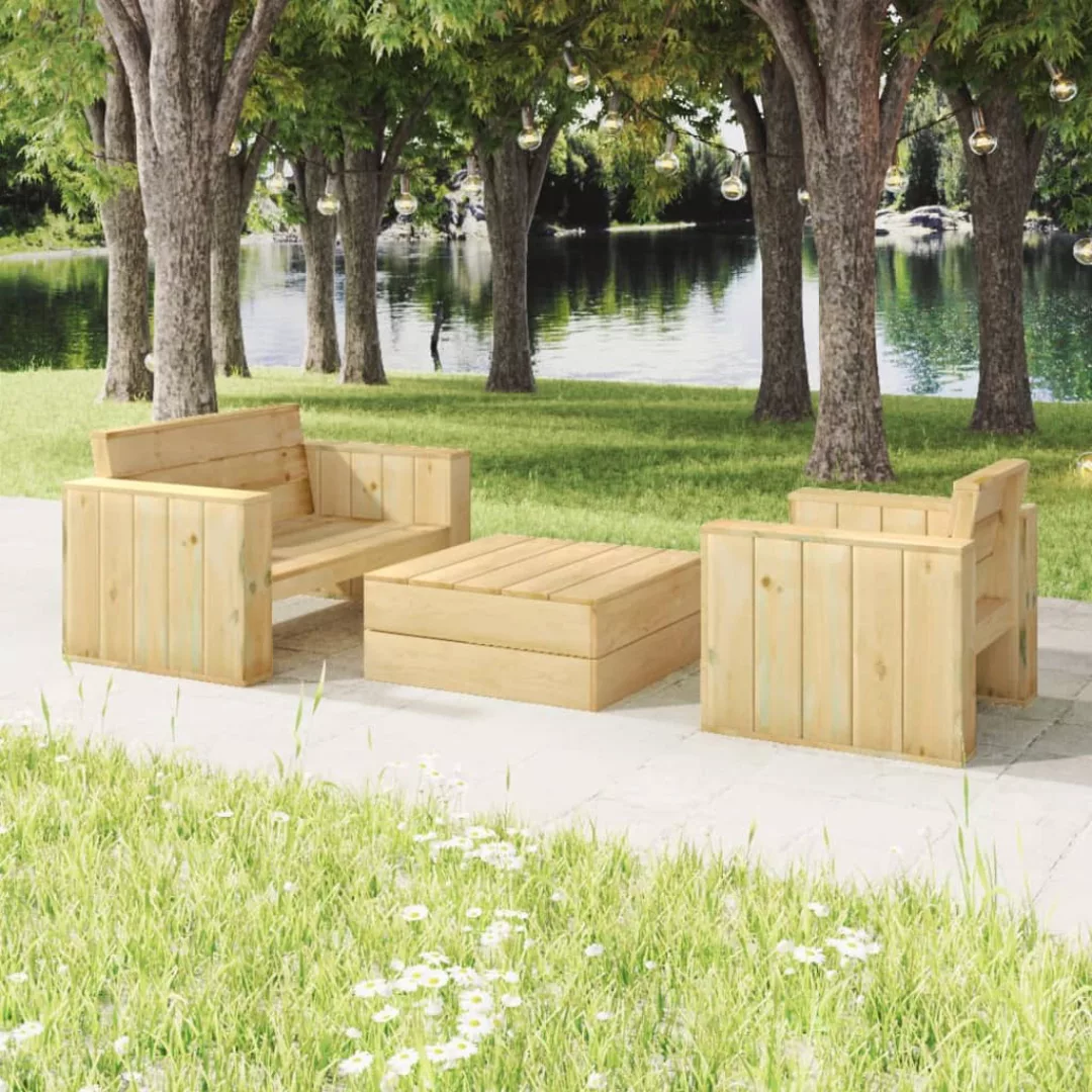 Vidaxl 3-tlg. Garten-lounge-set Imprägniertes Massivholz Kiefer günstig online kaufen