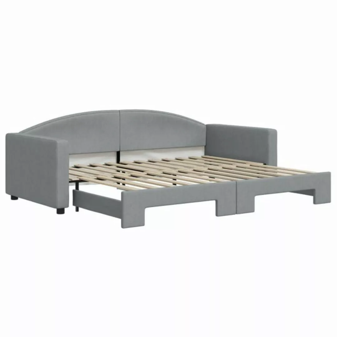 vidaXL Bett Tagesbett Ausziehbar Hellgrau 90x200 cm Stoff günstig online kaufen