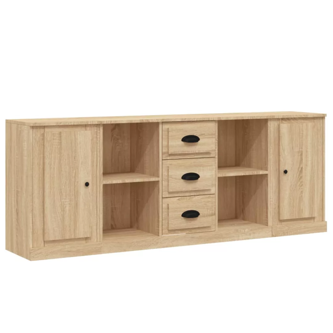 Vidaxl Sideboards 3 Stk. Sonoma-eiche Holzwerkstoff günstig online kaufen