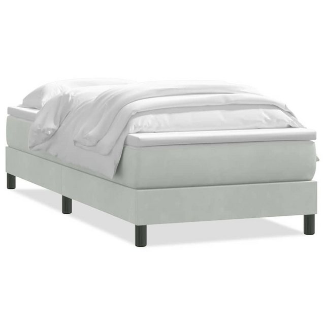 vidaXL Boxspringbett, Boxspringbett mit Matratze Hellgrau 80x220 cm Samt günstig online kaufen