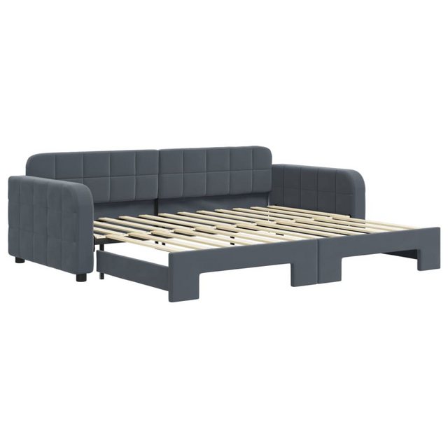 vidaXL Bett, Tagesbett Ausziehbar Dunkelgrau 90x200 cm Samt günstig online kaufen