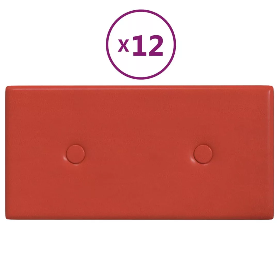 Vidaxl Wandpaneele 12 Stk. Rot 30x15 Cm Kunstleder 0,54 M² günstig online kaufen