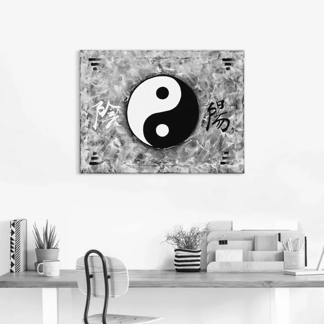 Artland Leinwandbild "Ying & Yang sw", Zeichen, (1 St.) günstig online kaufen