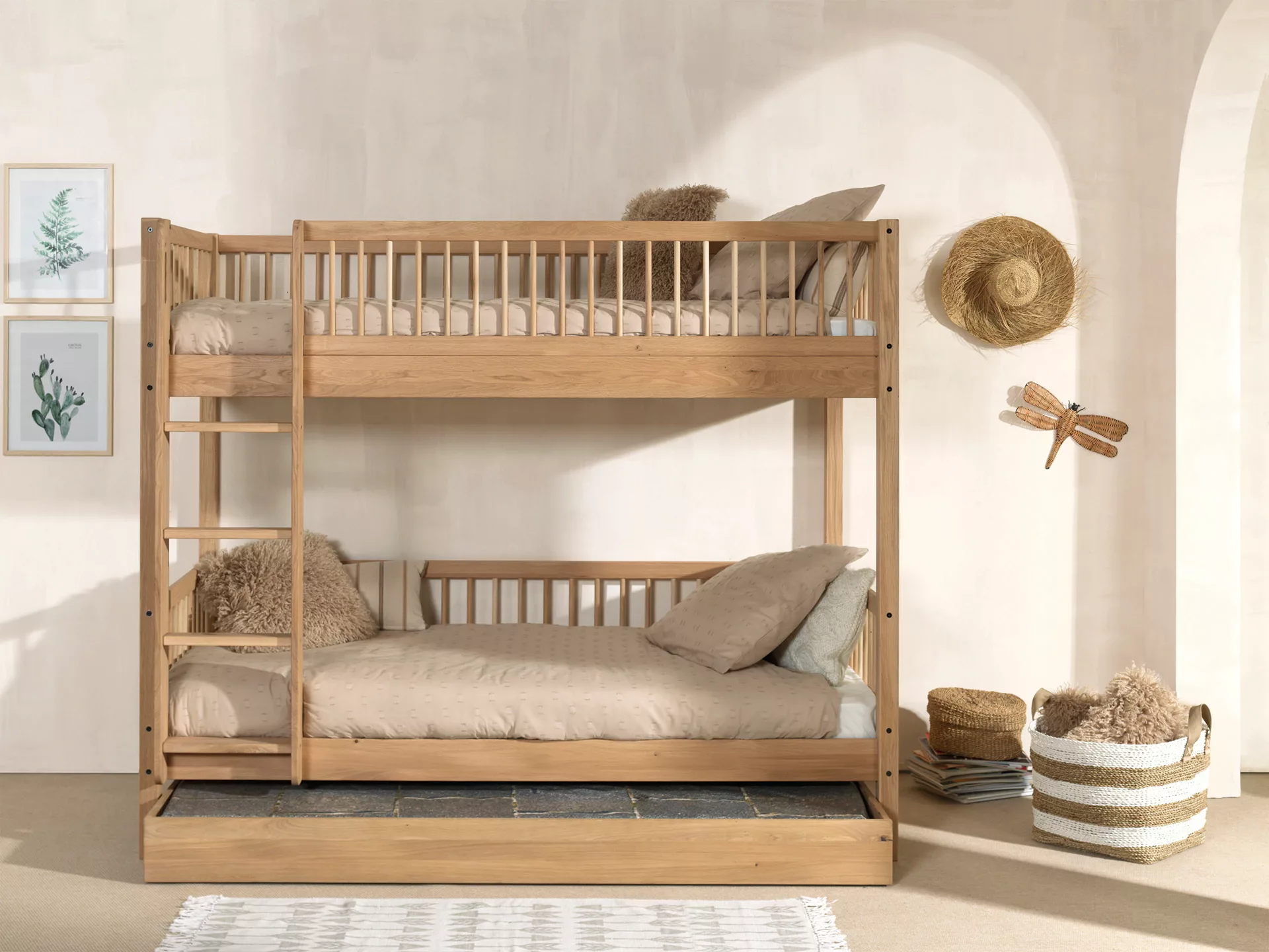 Home affaire Etagenbett "Eiche massiv, Made in Europe, langlebige Qualität" günstig online kaufen